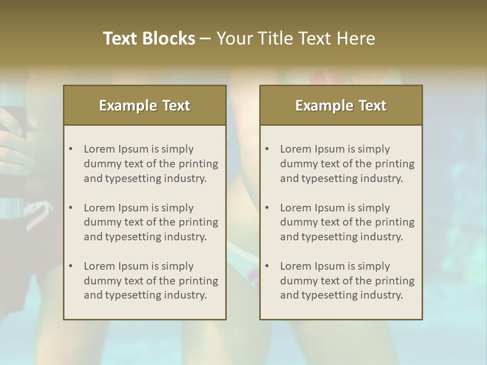 A Couple Of Women In Bikinis Under Water PowerPoint Template