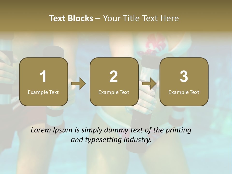 A Couple Of Women In Bikinis Under Water PowerPoint Template