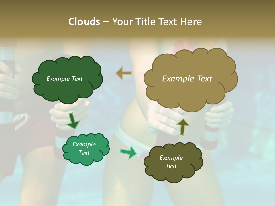 A Couple Of Women In Bikinis Under Water PowerPoint Template