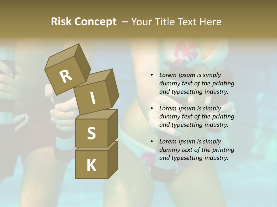 A Couple Of Women In Bikinis Under Water PowerPoint Template