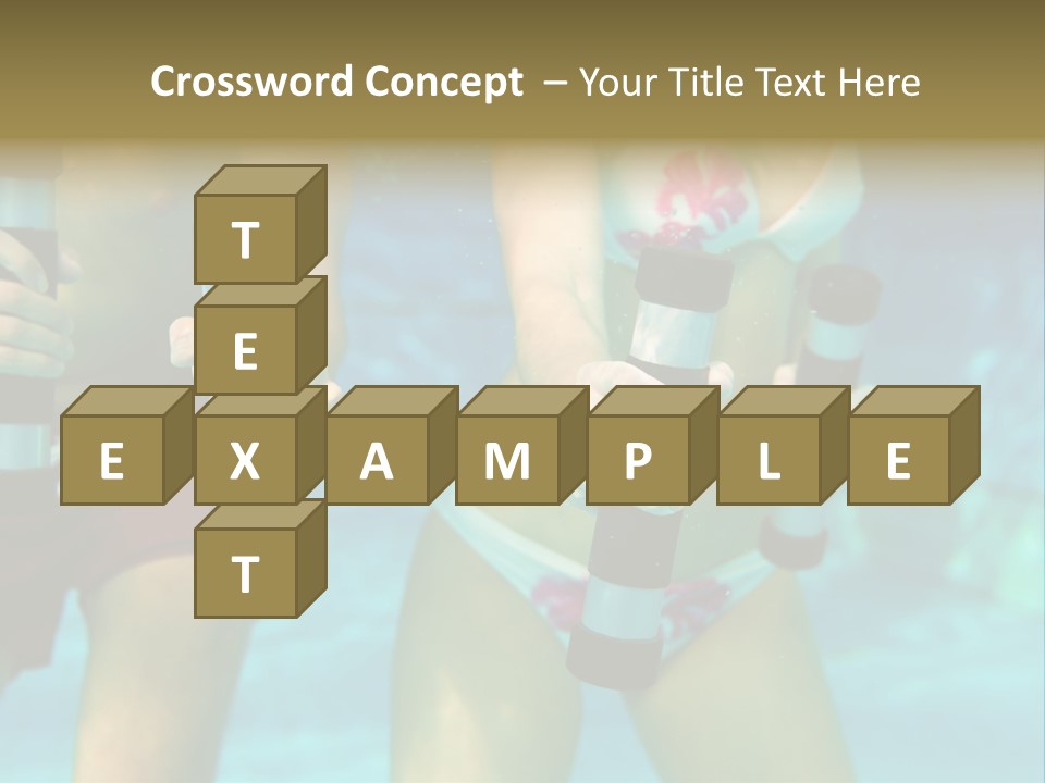 A Couple Of Women In Bikinis Under Water PowerPoint Template