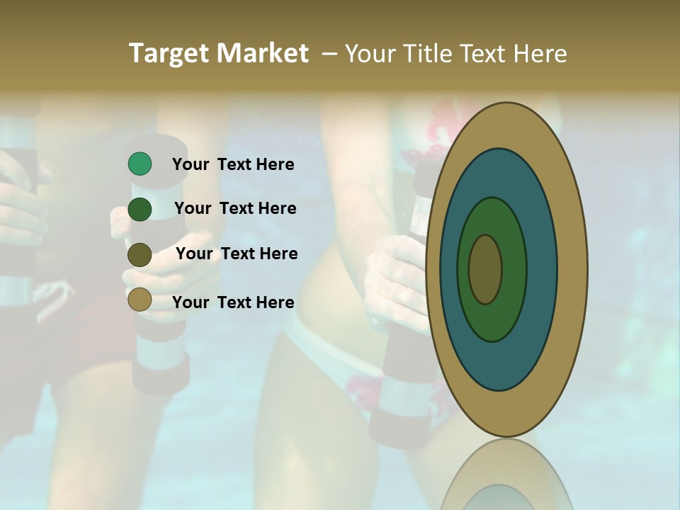 A Couple Of Women In Bikinis Under Water PowerPoint Template