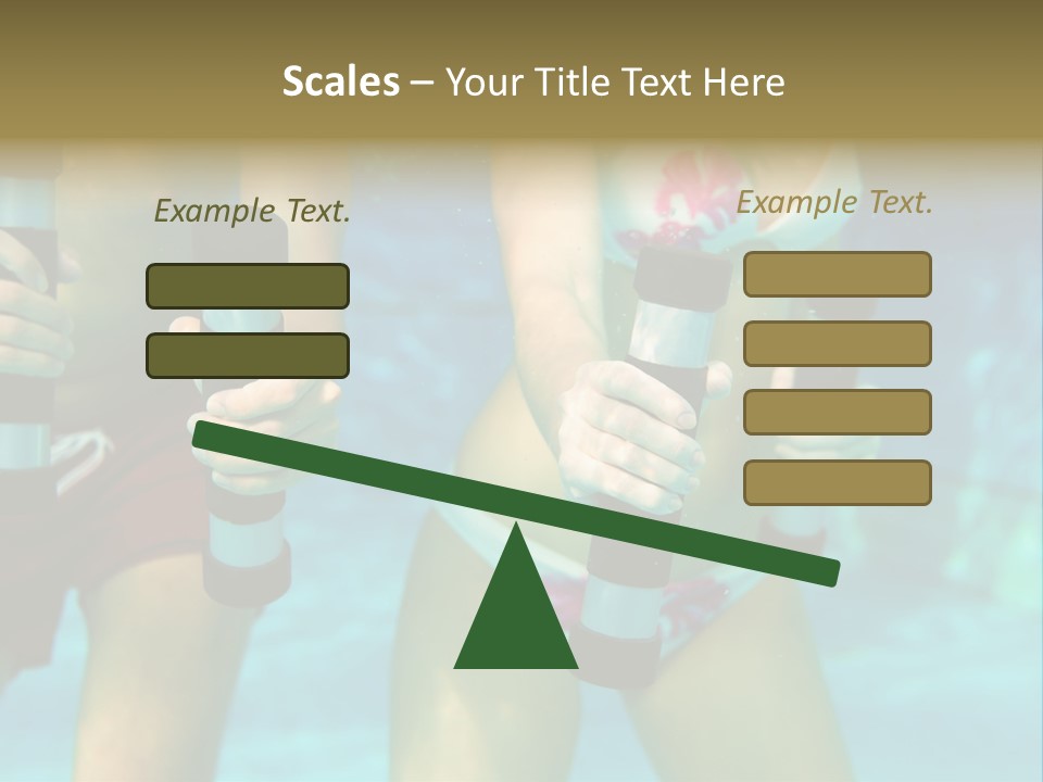 A Couple Of Women In Bikinis Under Water PowerPoint Template