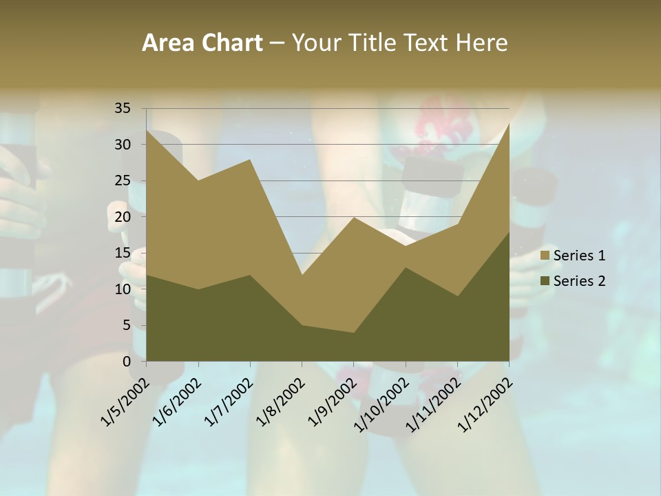 A Couple Of Women In Bikinis Under Water PowerPoint Template