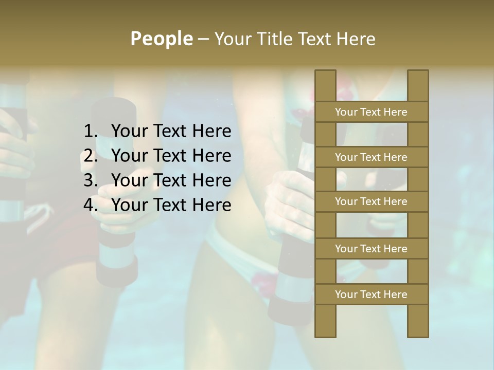 A Couple Of Women In Bikinis Under Water PowerPoint Template