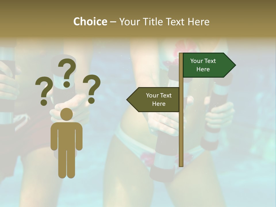 A Couple Of Women In Bikinis Under Water PowerPoint Template