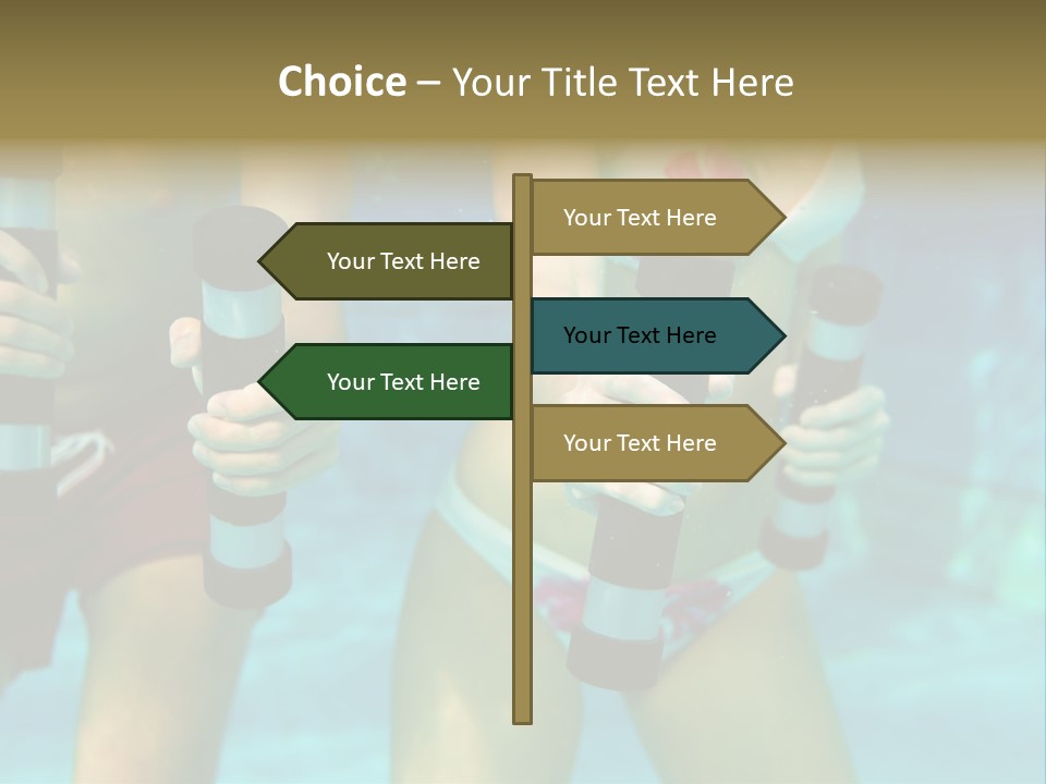 A Couple Of Women In Bikinis Under Water PowerPoint Template