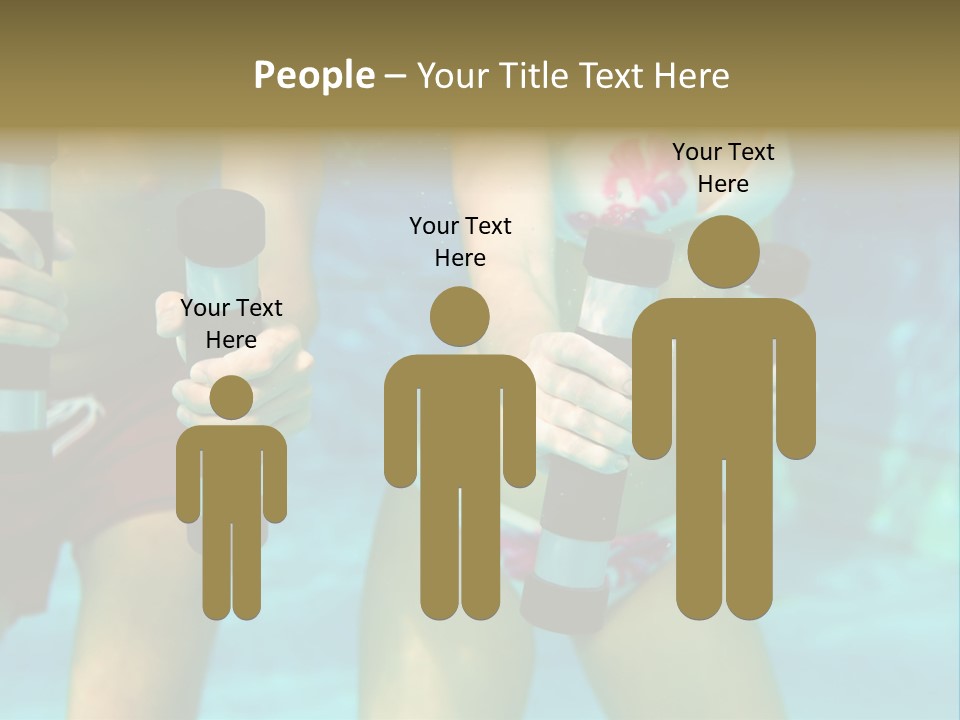 A Couple Of Women In Bikinis Under Water PowerPoint Template