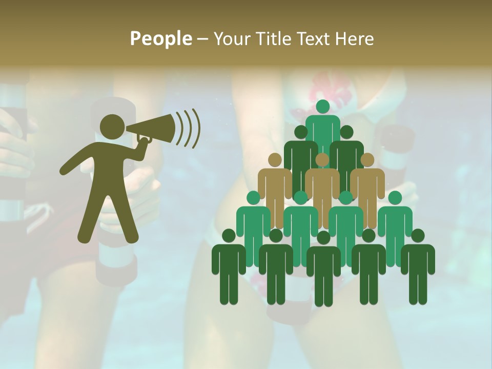 A Couple Of Women In Bikinis Under Water PowerPoint Template