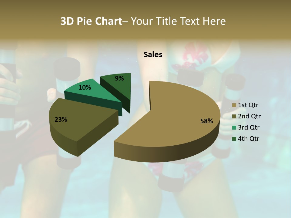 A Couple Of Women In Bikinis Under Water PowerPoint Template