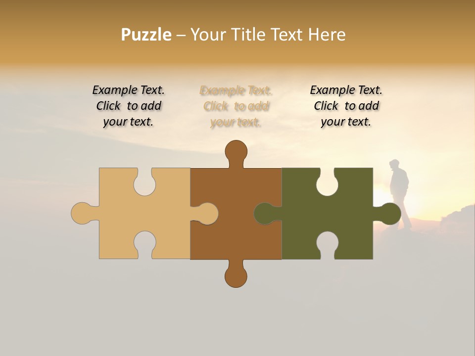 A Man Standing On Top Of A Mountain At Sunset PowerPoint Template