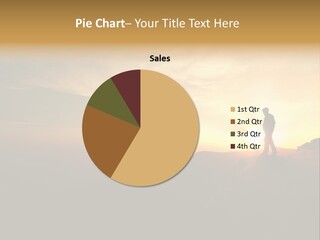 A Man Standing On Top Of A Mountain At Sunset PowerPoint Template