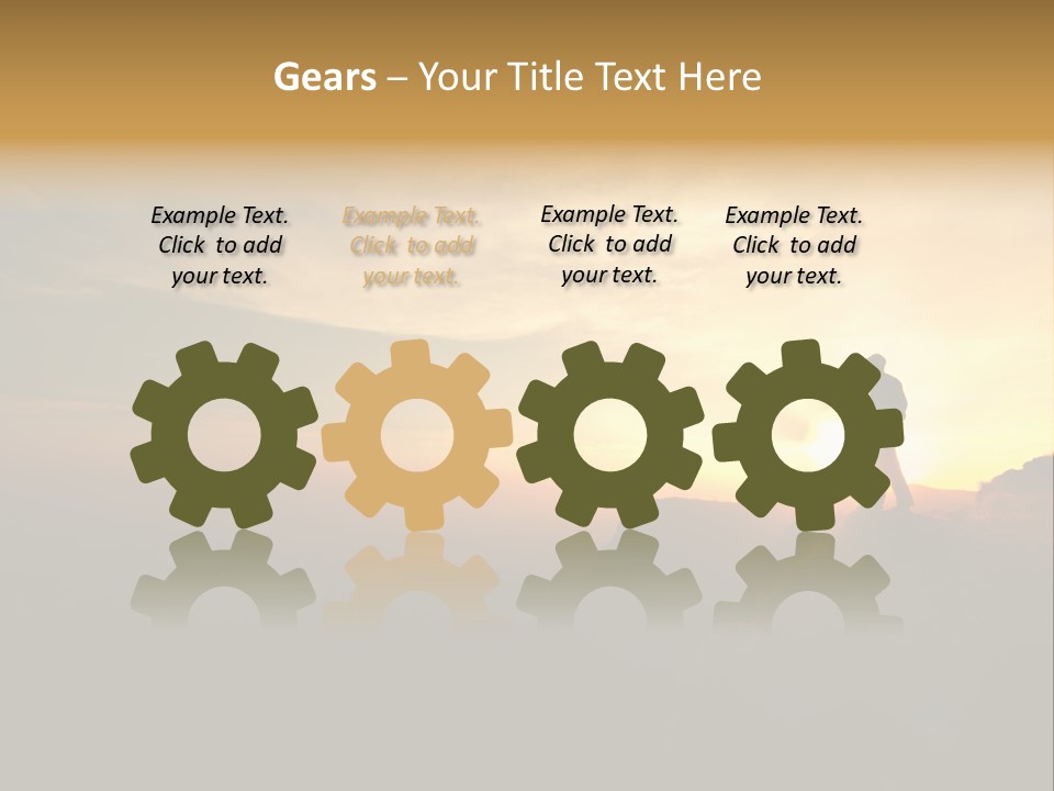 A Man Standing On Top Of A Mountain At Sunset PowerPoint Template