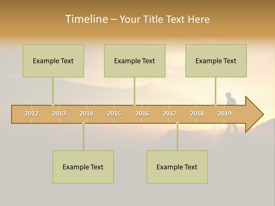 A Man Standing On Top Of A Mountain At Sunset PowerPoint Template
