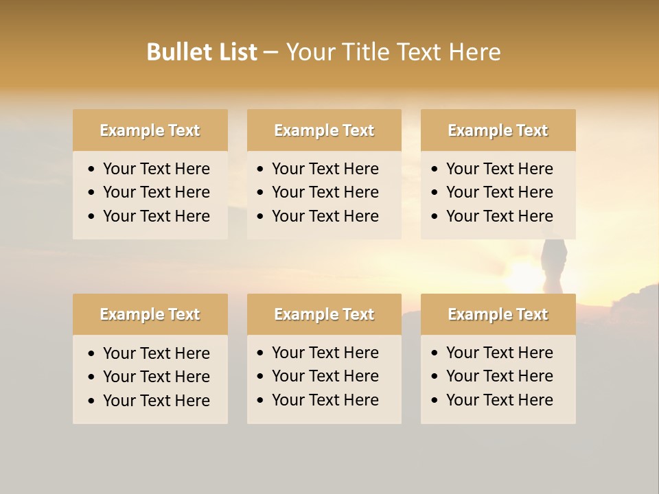 A Man Standing On Top Of A Mountain At Sunset PowerPoint Template