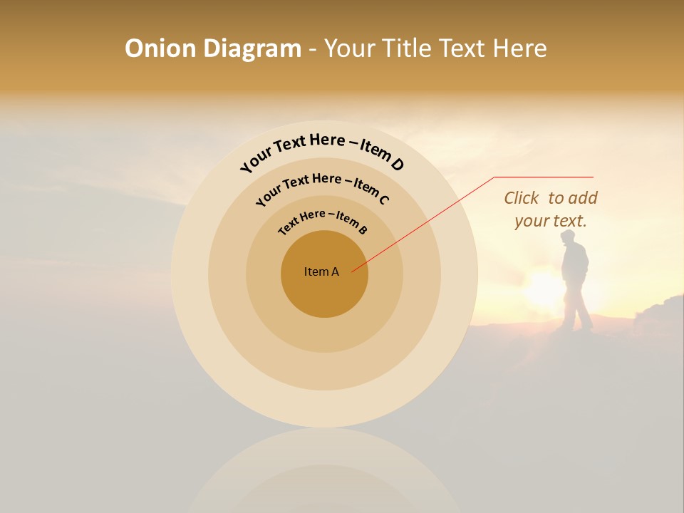 A Man Standing On Top Of A Mountain At Sunset PowerPoint Template