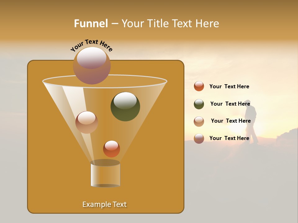 A Man Standing On Top Of A Mountain At Sunset PowerPoint Template