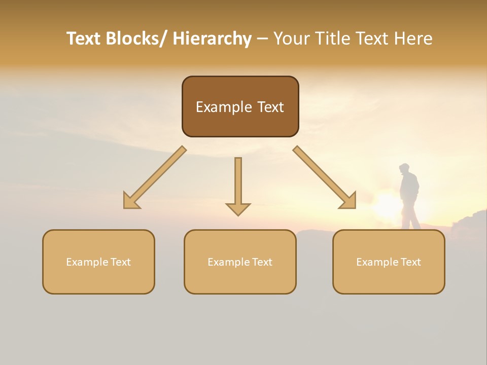 A Man Standing On Top Of A Mountain At Sunset PowerPoint Template