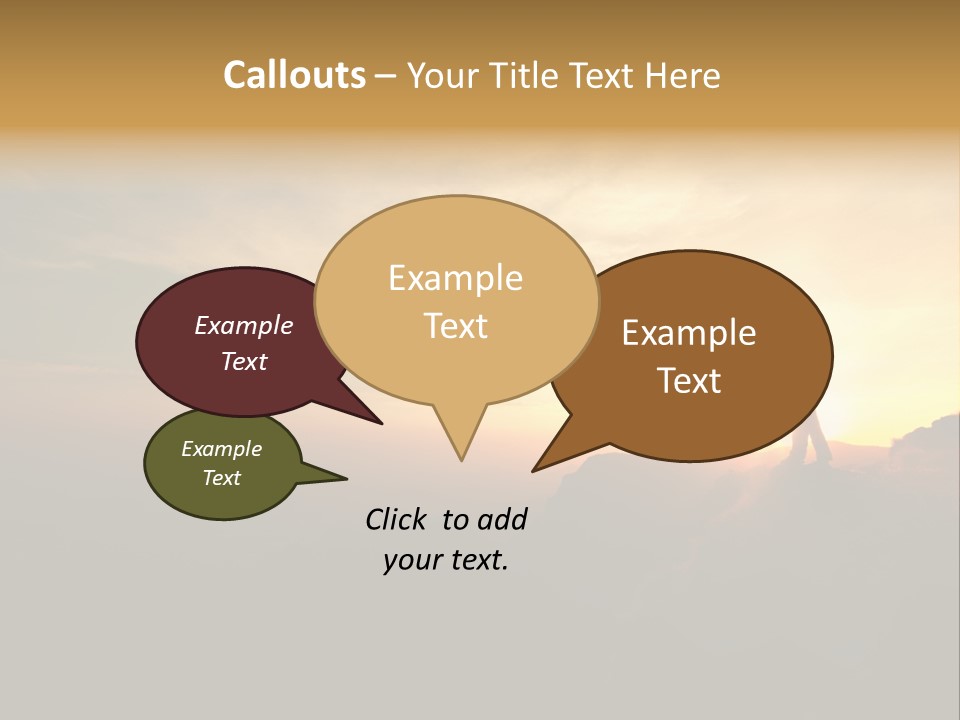 A Man Standing On Top Of A Mountain At Sunset PowerPoint Template