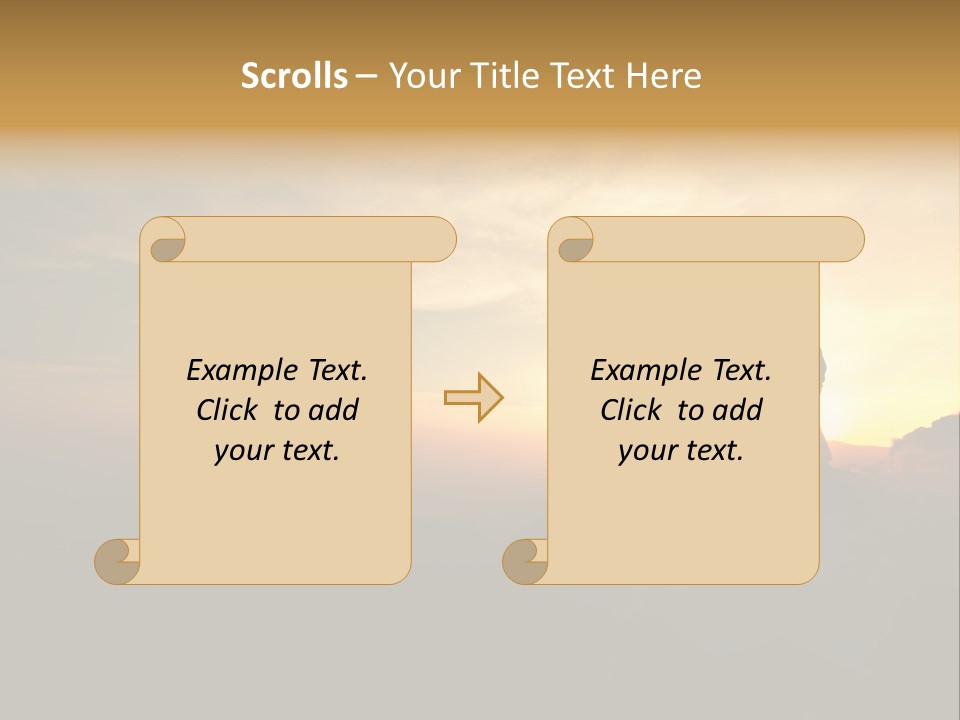 A Man Standing On Top Of A Mountain At Sunset PowerPoint Template