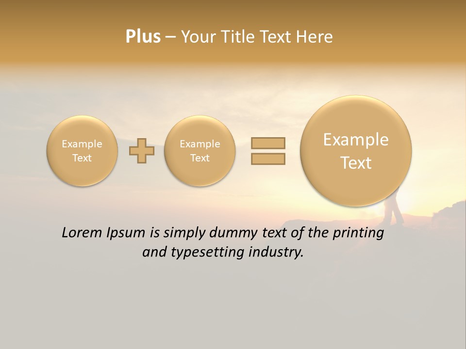 A Man Standing On Top Of A Mountain At Sunset PowerPoint Template