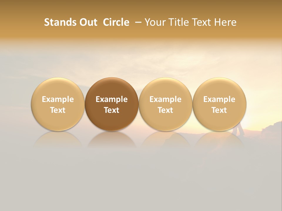 A Man Standing On Top Of A Mountain At Sunset PowerPoint Template