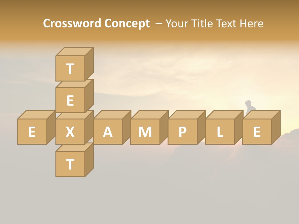 A Man Standing On Top Of A Mountain At Sunset PowerPoint Template