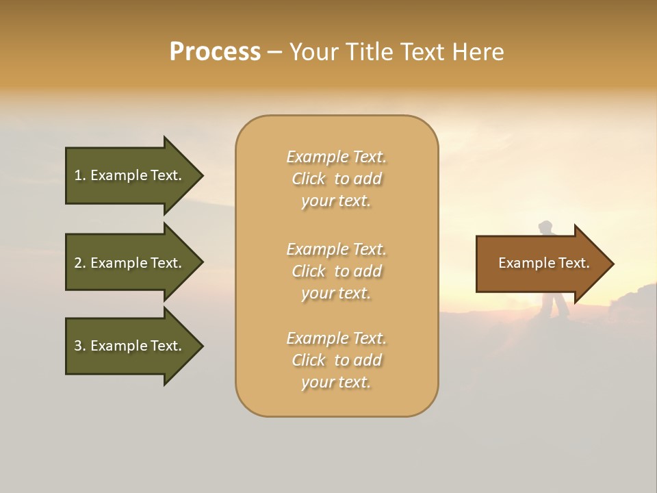 A Man Standing On Top Of A Mountain At Sunset PowerPoint Template