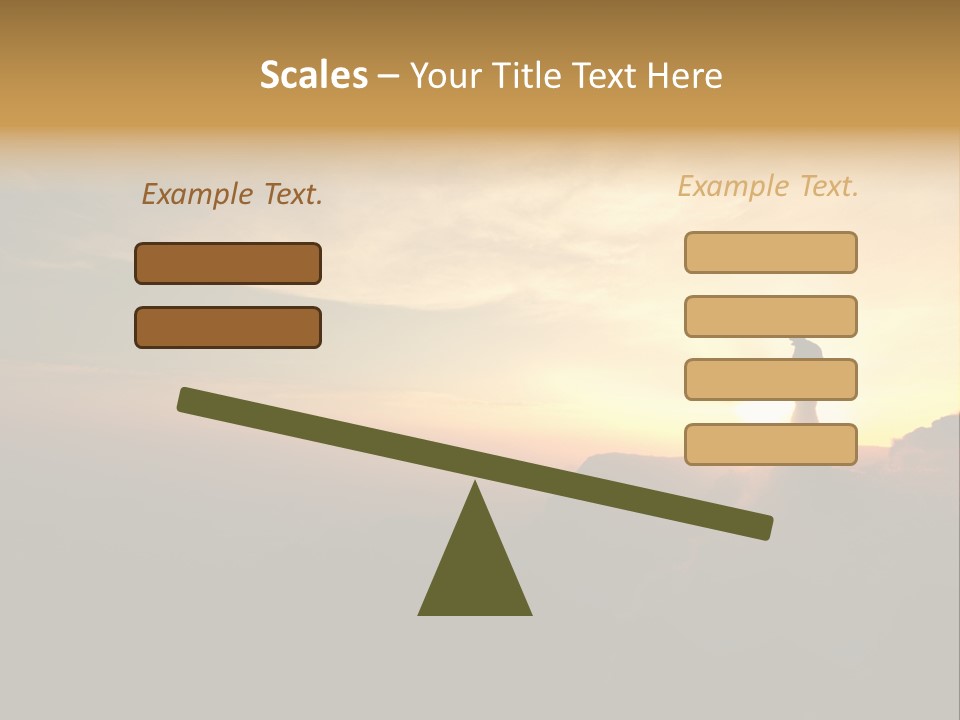 A Man Standing On Top Of A Mountain At Sunset PowerPoint Template