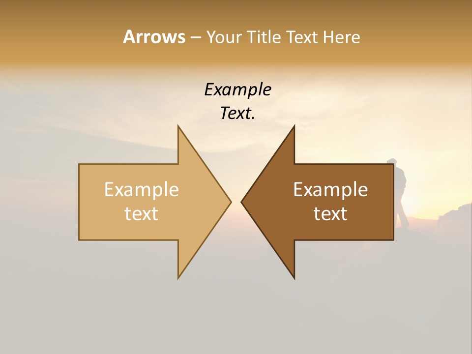 A Man Standing On Top Of A Mountain At Sunset PowerPoint Template