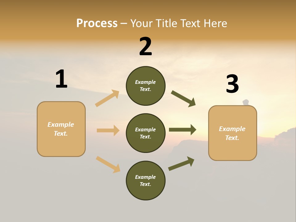 A Man Standing On Top Of A Mountain At Sunset PowerPoint Template