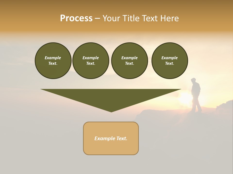 A Man Standing On Top Of A Mountain At Sunset PowerPoint Template