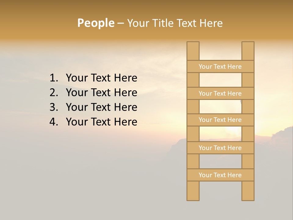 A Man Standing On Top Of A Mountain At Sunset PowerPoint Template
