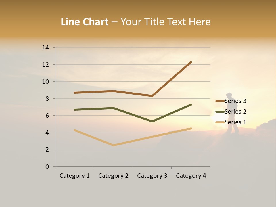 A Man Standing On Top Of A Mountain At Sunset PowerPoint Template