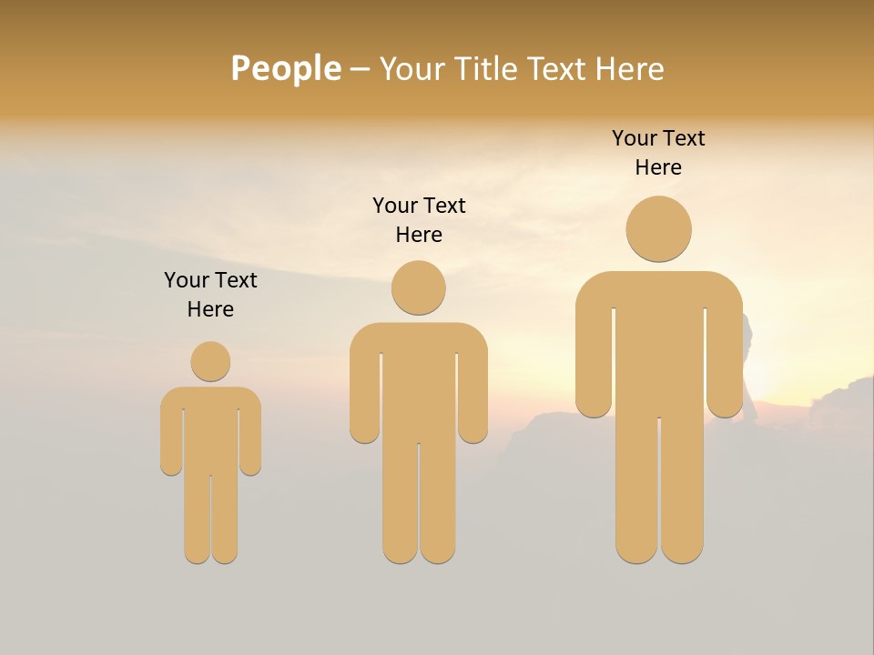 A Man Standing On Top Of A Mountain At Sunset PowerPoint Template