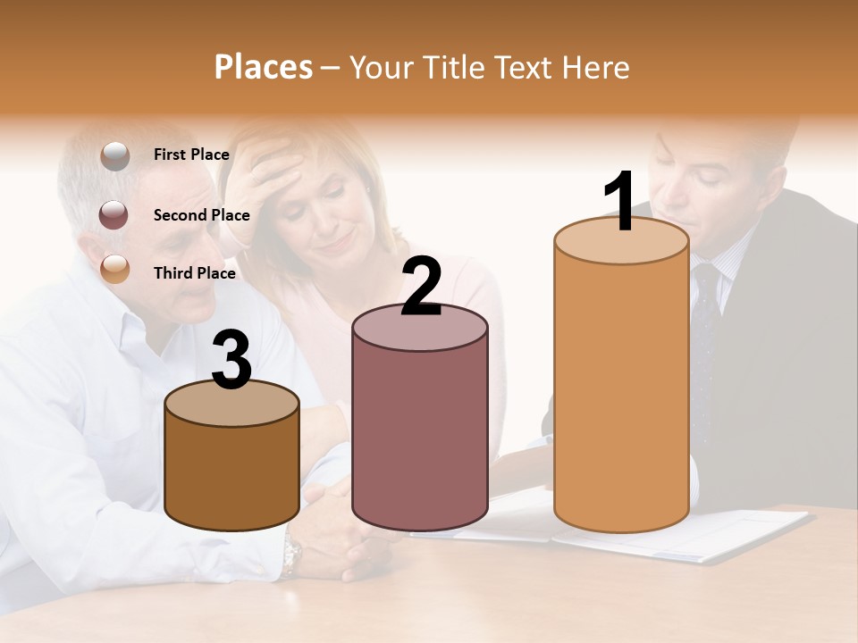 A Couple Of People Sitting At A Table PowerPoint Template