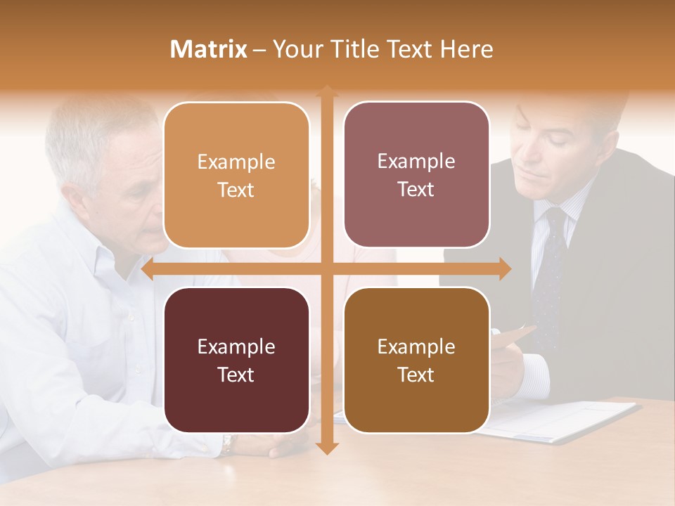 A Couple Of People Sitting At A Table PowerPoint Template
