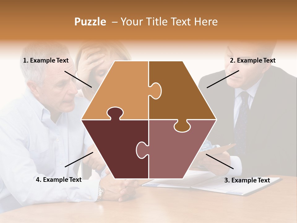 A Couple Of People Sitting At A Table PowerPoint Template