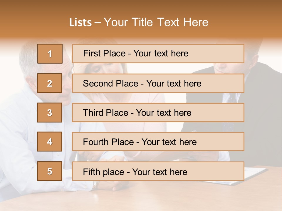 A Couple Of People Sitting At A Table PowerPoint Template