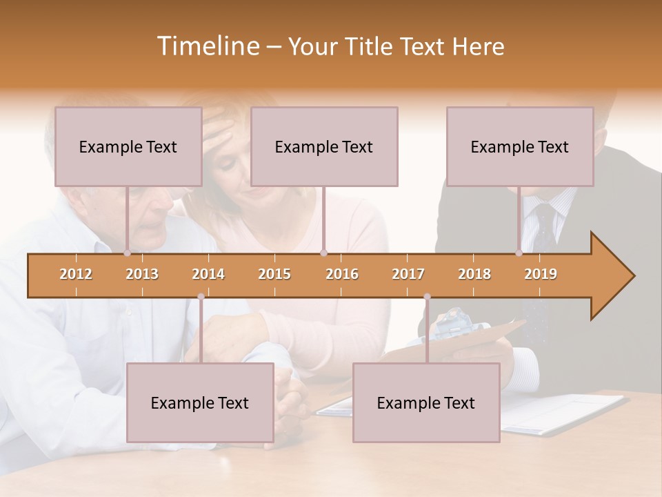 A Couple Of People Sitting At A Table PowerPoint Template