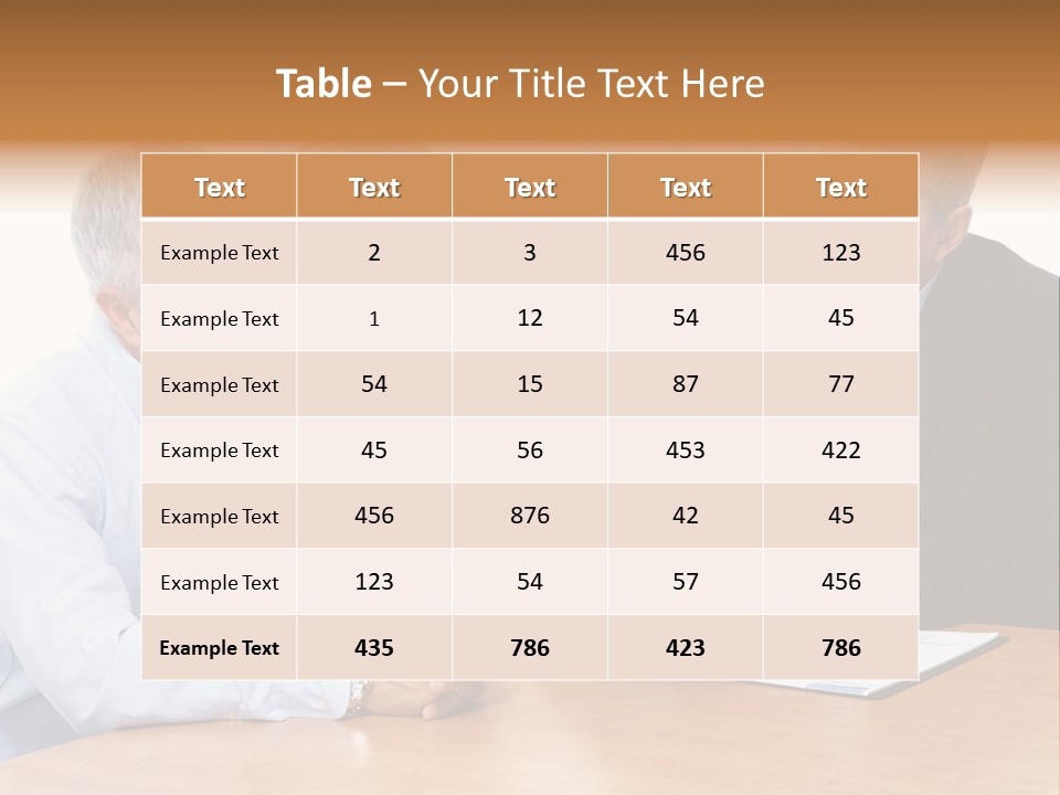 A Couple Of People Sitting At A Table PowerPoint Template