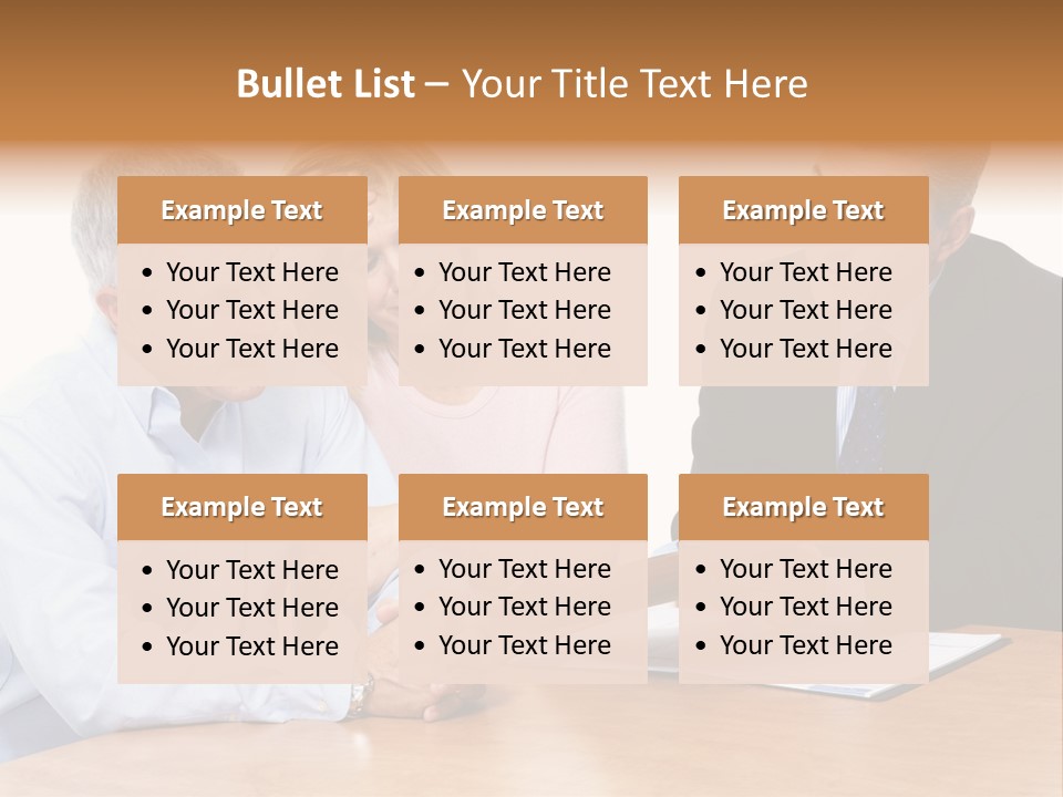 A Couple Of People Sitting At A Table PowerPoint Template