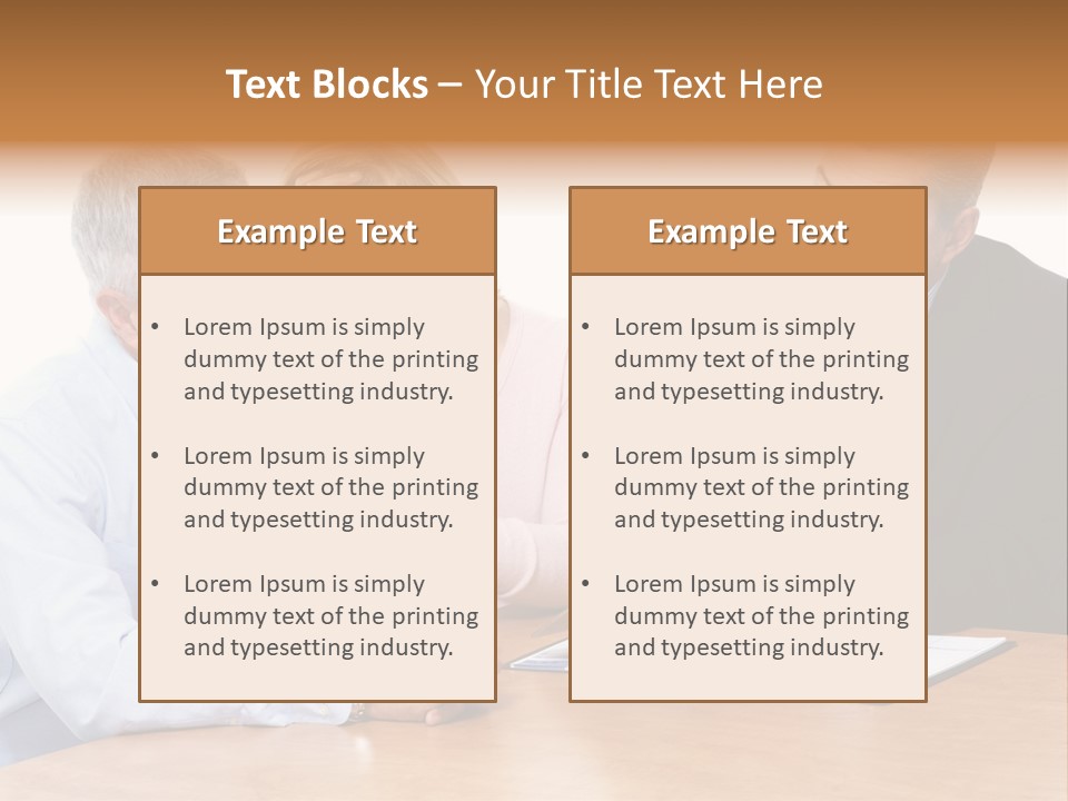 A Couple Of People Sitting At A Table PowerPoint Template