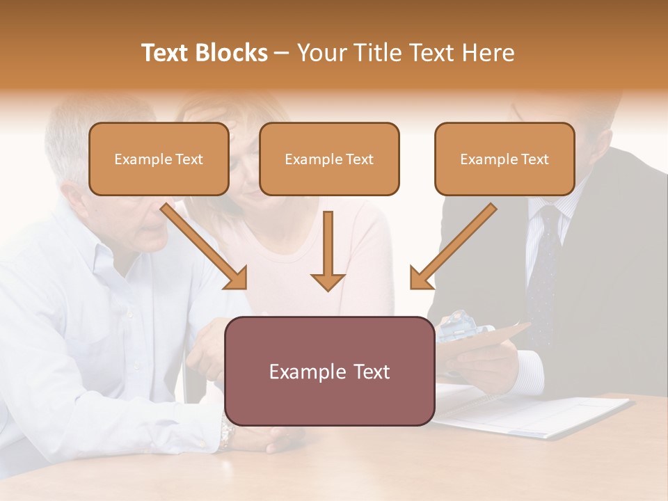 A Couple Of People Sitting At A Table PowerPoint Template