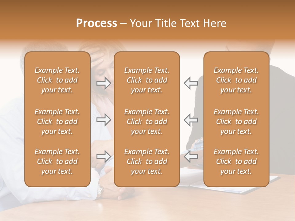 A Couple Of People Sitting At A Table PowerPoint Template