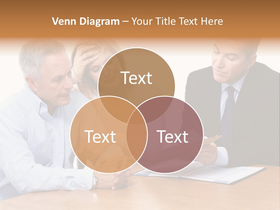 A Couple Of People Sitting At A Table PowerPoint Template