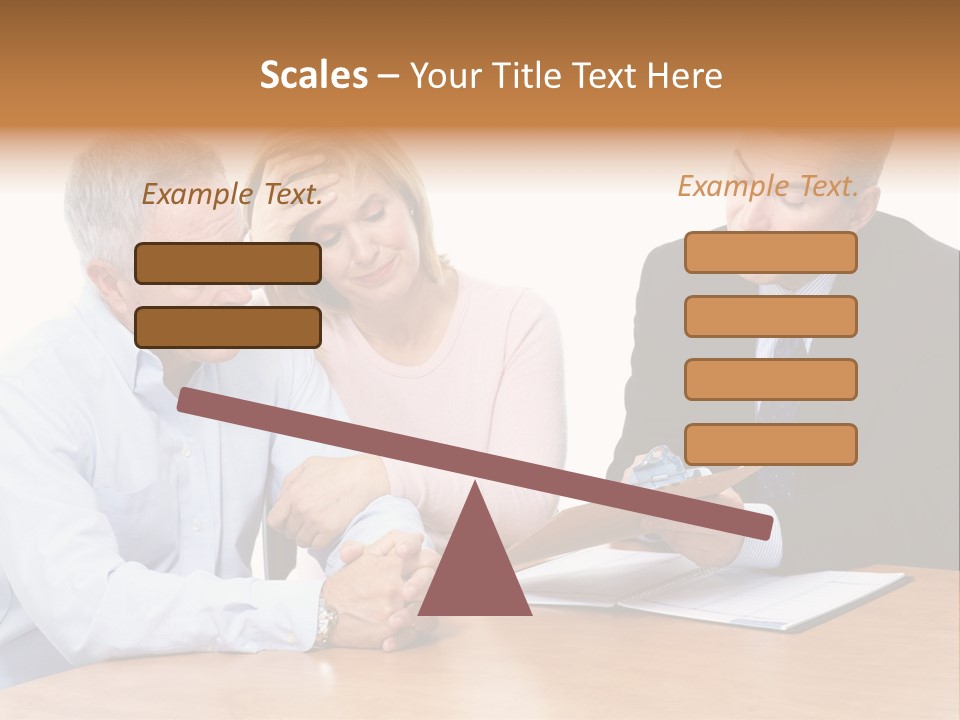 A Couple Of People Sitting At A Table PowerPoint Template