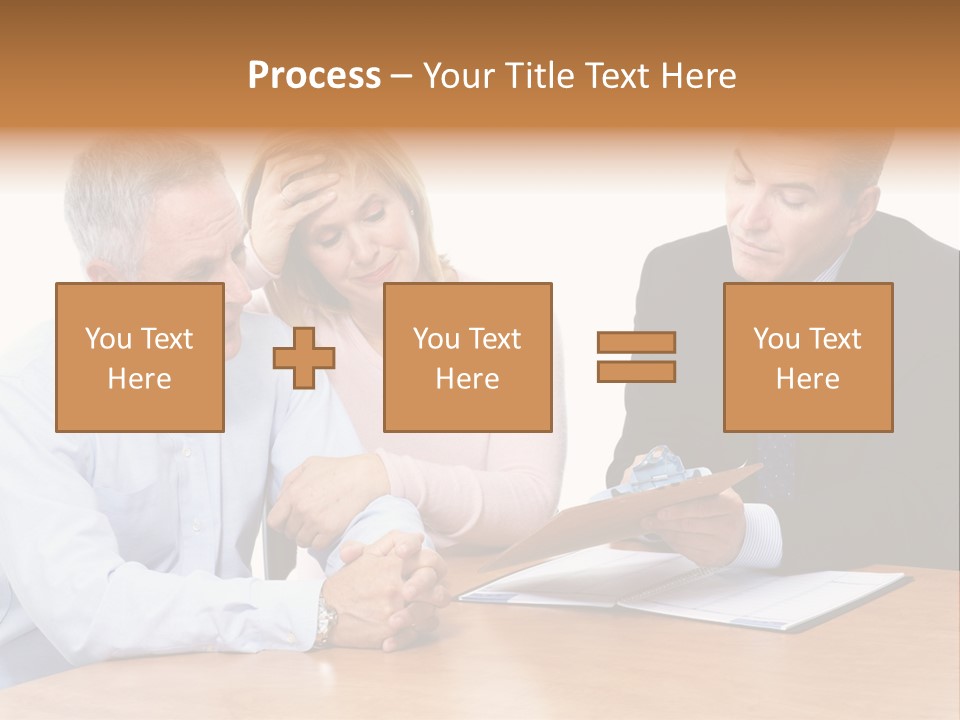 A Couple Of People Sitting At A Table PowerPoint Template