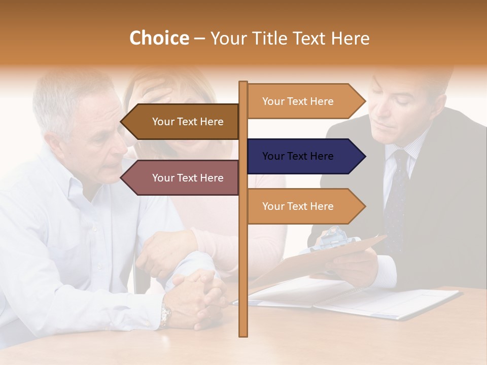 A Couple Of People Sitting At A Table PowerPoint Template