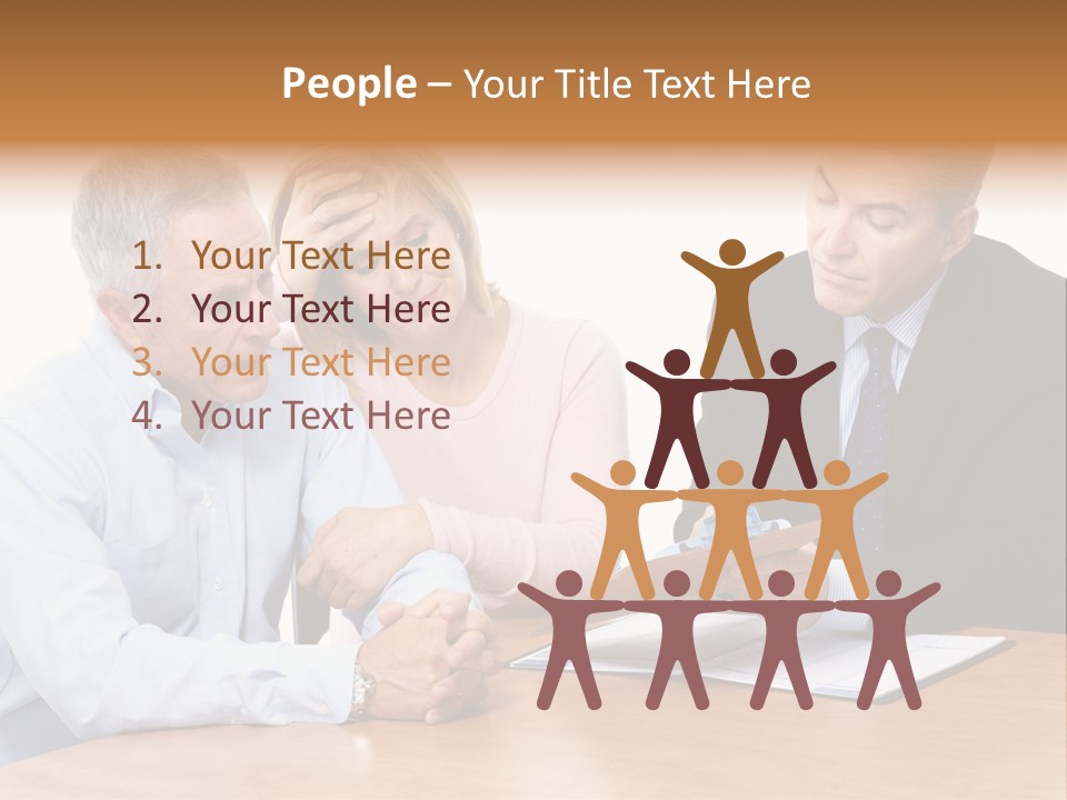 A Couple Of People Sitting At A Table PowerPoint Template